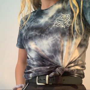 OBEY NAVY AND WHITE TIE DYE T SHIRT